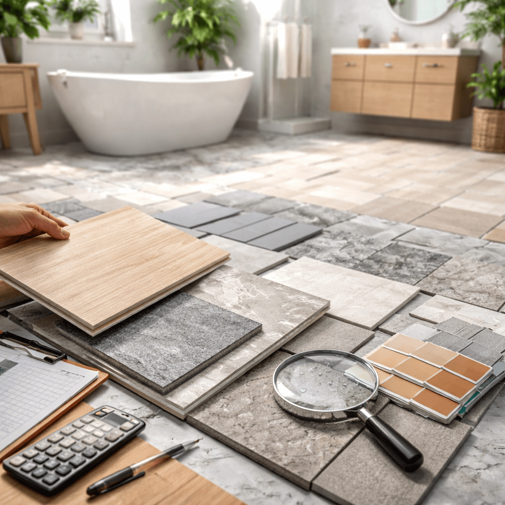как выбрать напольное покрытие для ванной комнаты
